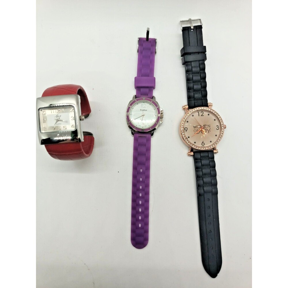 Lot of 3 Women’s Quartz Watches Flirt Sophie Women of Joy Used Needs Battery